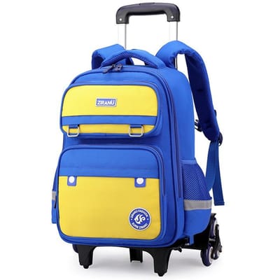 Basisschool Rugzakken met Trolley Wielen Schooltas voor Jongens Meisjes Rollende Rugzak met Wielen Kinderen Trapklimwagen