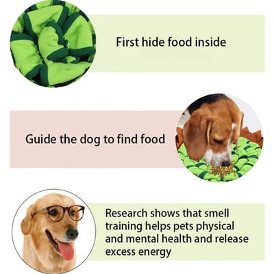 Hond Snuffelmat Knaagbestendig Interactief Slow Feeder Antislip Opvouwbare Huisdier Voermat green