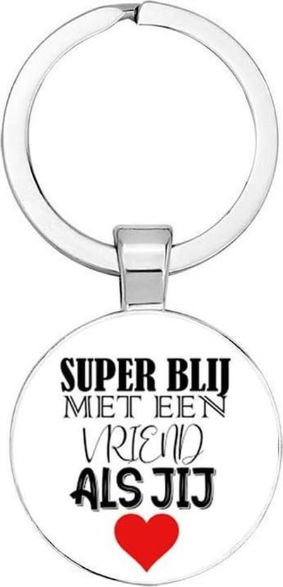 Akyol - Superblij met een vriend als jij Sleutelhanger - Vriend - Vrienden - Leuk kado voor je vrienden om te geven - 2,5 x 2,5 CM