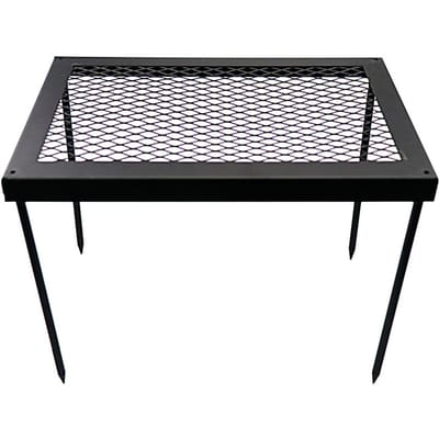 Table de pique-nique pliante en plein air, bureau de Camping Portable, support de gril en acier pour pique-nique et randonnée black