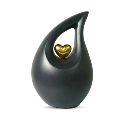 Teardrop As Urn - 800 ML - Teardrop - Handgemaakte Druppel Urn - Crematie Urn - Uniek - Voor Huisdieren of Menselijk As - Crematie As - Decoratie Urn - Black