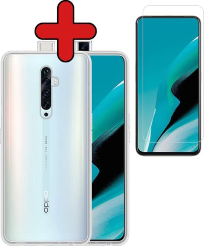 Hoesje - Met Screenprotector - Geschikt voor OPPO Reno 2Z - Sterk & Shockproof - Telefoon Hoes - Back Cover - Siliconen Case - Telefoonhoes - Transparant