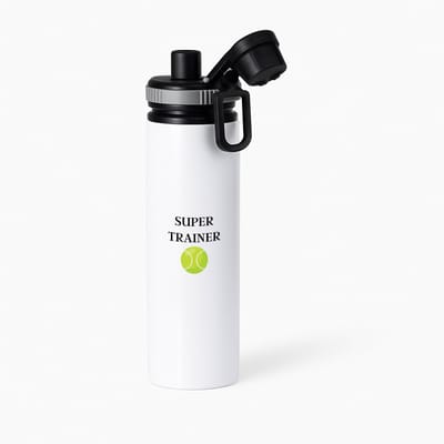 Hacebo® - Tennis met eigen naam waterfles met draaidop grijs - Tennis - Tennisser - Sport - water fles - 850ML