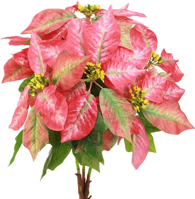 Kerstster rood roze kunstkerstster L53cm