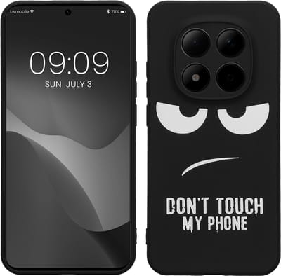 kwmobile telefoonhoesje geschikt voor Xiaomi Redmi Note 15 Pro 5G - Hoesje voor smartphone in wit / zwart - Backcover van TPU - Don't Touch My Phone design