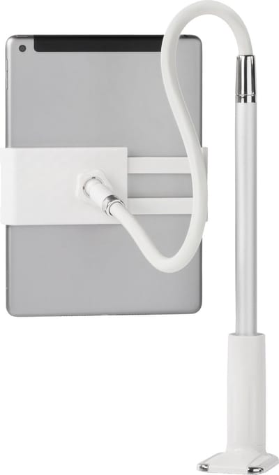 DELTACO ARM-277 Standaard voor smartphones tablets - Universeel - Met bureauklem - Vaste en flexibele arm - Wit