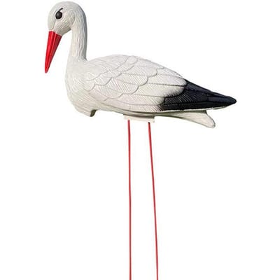 Witte Kraanvogel Tuinsculptuur Met Paal - Decoratieve Buiten Vogelbeeld Voor Terras Gazon Vijver white