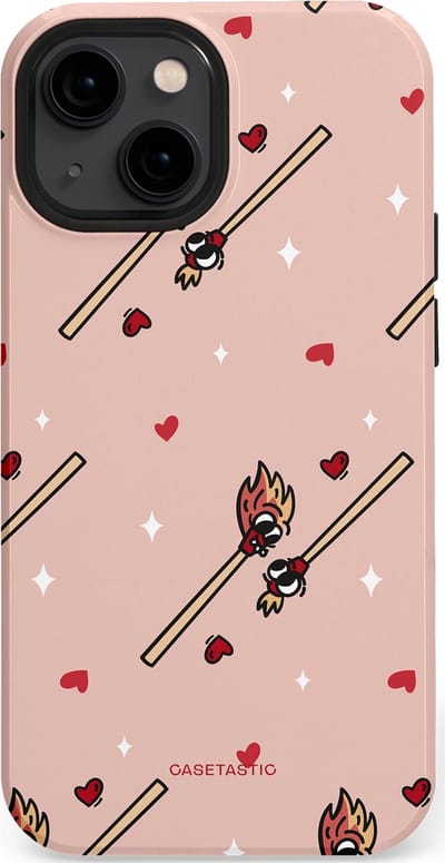 Casetastic Hoesje Geschikt voor Apple iPhone 13 Mini Magsafe - Stijlvolle Beschermende Duo-layer Case - Vurige liefde