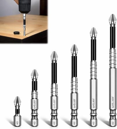 Schroefbit Set - Precisiebitten - Klus Klussen - Sterk Magnetisch - 6 Delig - Zilver