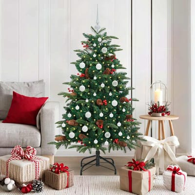vidaXL - Kunstkerstboom - Groen - 150 - cm - PVC - en - Metaal - en - Plastic
