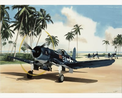 Thijs Postma - TP Aviation Art - Poster - Vought F4U-1A Corsair Stille Oceaan - 40x50cm