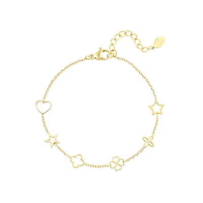 Dames Armbandje - minimalistisch - hartje - ster - bloemetje - klavertje vier - roestvrijstaal