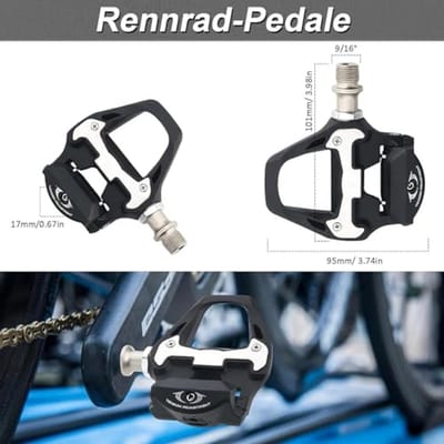 Fietspedalen - Racefiets pedalen - Fietsen verbeteren - Instelbare spanning - 9/16 inch - Zwart