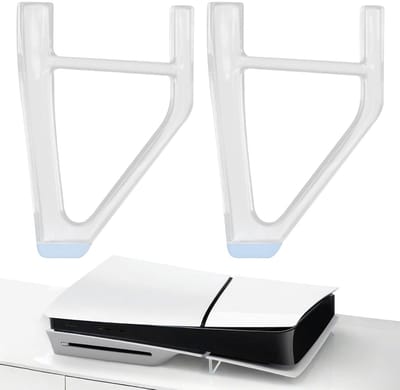 Dailygoody - Horizontale PS5 Slim Houder - Eenvoudige Koelvoering - Antislip Rubber - Standaard - 2 Stuks - Geschikt voor PS5 Slim - Zwart