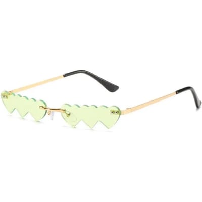 Petites Lunettes de Soleil Cœur d'Amour Lunettes Drôles Personnalité Sans Monture Lunettes Élégantes Lunettes pour Shooting Photo Lunettes de Soleil Gafas De Sol as shown