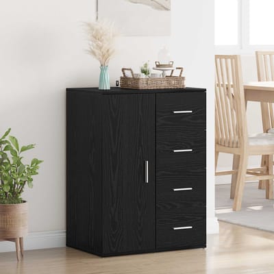 vidaXL Dressoir Zwart Eiken 59 x 39 x 80 cm Bewerkt hout