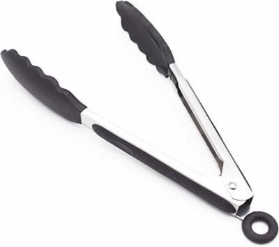 *** 3 Stuks Serveertang 21cm - Softgrip - Rvs Zwart - van Heble® ***
