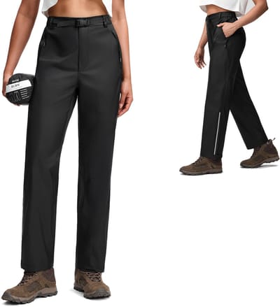 BUBW® Outdoorbroek - Dames - Inclusief Riem - Wandelbroek - Camping Broek - Softshell Broek - Winddichte & Waterdichte - Lichtgewicht - Ademende - Geschikt Voor Buitensport - Zwart - Maat M