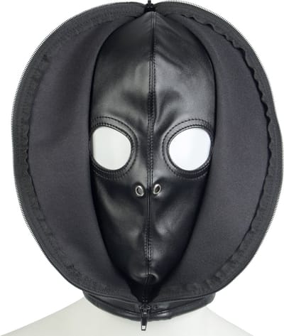 Banoch | Masker Close Up | zwart imitatie leer | Bondage