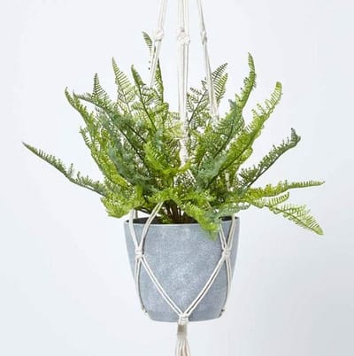 Homescapes Hangende kunstvarenplant in melamine pot, groen