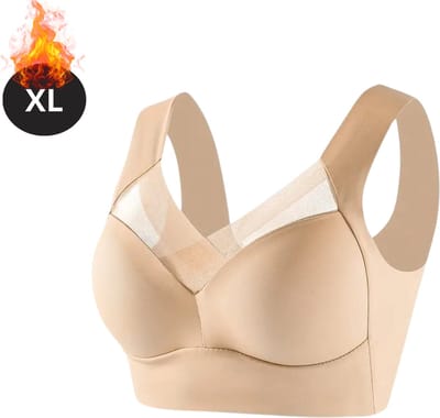 Bovista BH Zonder Beugel - Zonder Bandjes - Push-up Bh's - Comfort Beha - Comfortabel - Sterk - Yoga - Khaki - Maat XL