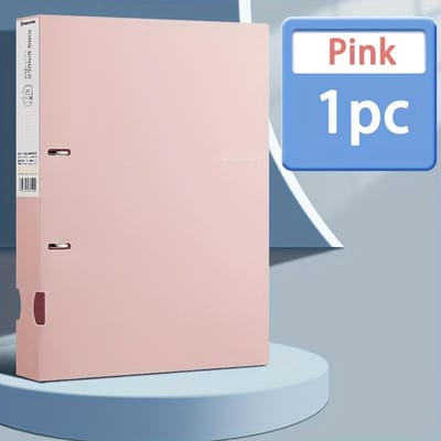 [Dossier Durable Format A4] 1 pièce, Format A4, Dossier PP Coloré avec Classeurs à Anneaux en D à 2 Trous, Organisateur de Fichiers en Plastique, Fournitures de Bureau A4 rose