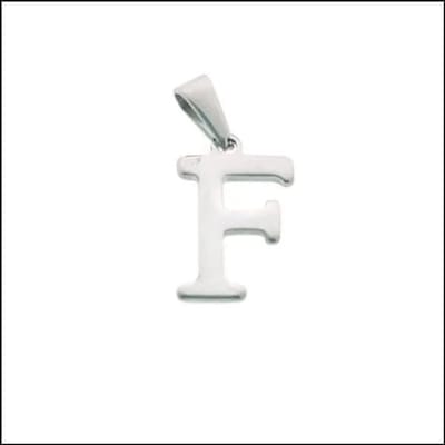 Aramat Jewels | Hangers | RVS Initiaal Hanger Letter Zilverkleur - Gepersonaliseerde Bedel | F | |17mm | Staal | Volwassenen | Verkleurd niet
