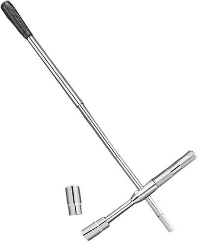 Auto Wielsleutel - Dopsleutel Ratel - Band Wisselen - Compact Opvouwbaar - 17-23mm - Zwart