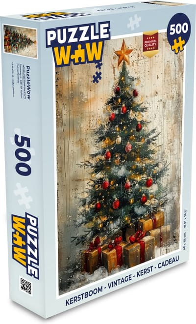 Puzzel Kerstboom - Vintage - Kerst - Cadeau - Legpuzzel - Puzzel 500 stukjes - Kerst - Cadeau - Kerstcadeau voor mannen, vrouwen en kinderen