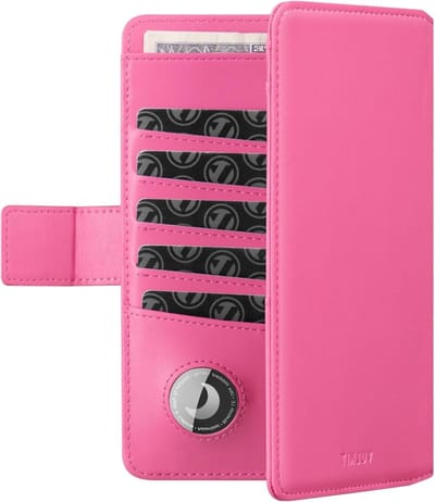 Reisdocumentenhouder met RFID-bescherming en ruimte voor twee paspoorten, geschikt voor AirTag, minimalistisch ontwerp, voor mannen en vrouwen, 17.5x11x1.8cm