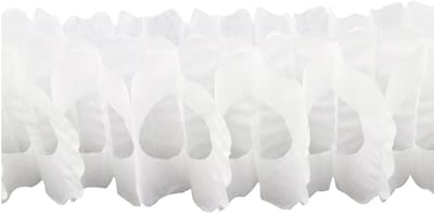 HOBI - Witte zinnia papieren slinger 15cm x 4m