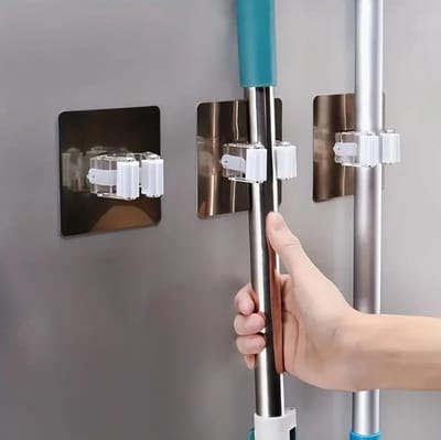 Repus Tools - 3 Stuks - Bezem Ophangsysteem - Badkamer accessoires - Keuken Accessoires - Zelfklevend