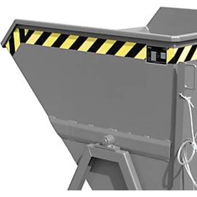 Spaanderkieperbak Bauer SKS 550, staal, grijs, B 1250 x D 1200 x H 1170 mm, 550 l, tot 1000 kg, rollen, aftapkraan, handmatige kiepinrichting