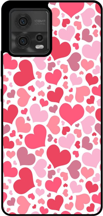 Smartphonica Telefoonhoesje Geschikt voor Motorola Moto G72 met Hartjes Print - Hearts Design TPU Backcover Case - Kinder Hoesje met Hartjes Design geschikt voor Motorola Moto G72