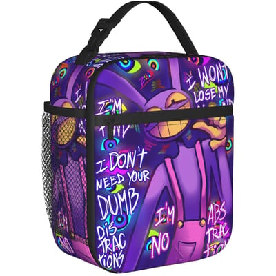 Jax Cartoon Digitals Circus Thermische Lunchtas Kantoor Lunchbox Voor Kind Thermische Tote Handtassen Draagbare Geïsoleerde Koeltas One Size