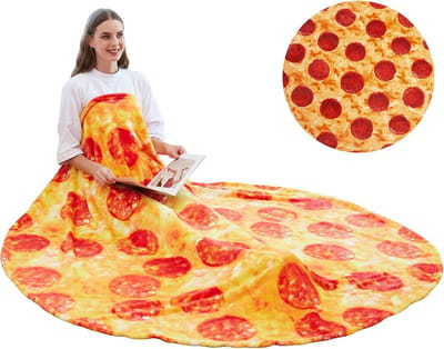 Grappige Pizzadeken - Zachte Flanellen Decect voor Kinderen en Volwassenen - Burrito-achtige Design - Lichtgewicht en Gezellig