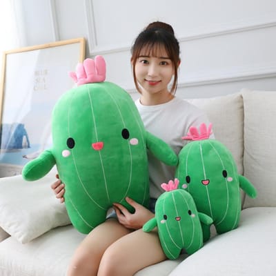 1 Stuks 254065Cm Cartoon Cactus Pluche Speelgoed Kawaii Gevuld Zacht Planten Poppen Voor Kinderen Baby Kinderen Speelgoed Verjaardag Decoratie Cadeaus 25cm