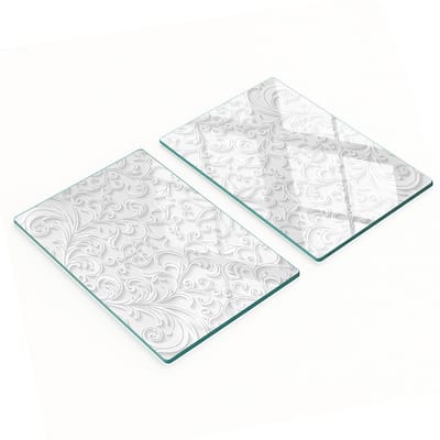 Set van snijplanken van gehard glas met decoratief patroon, 2x40x52 cm