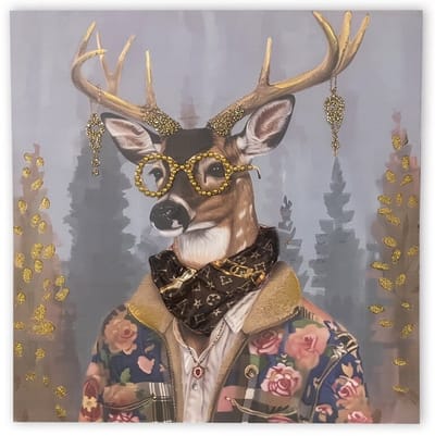 Schilderij cool reindeer 60x60cm