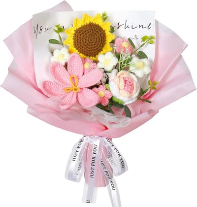 Gehaakte bloemen boeket - Handgemaakt gebreid bloemboeket voor Moederdag, Verjaardag en Valentijnsdag