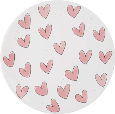 Blond Amsterdam, Even Bijkletsen, Pink: Bord 22 cm Hearts