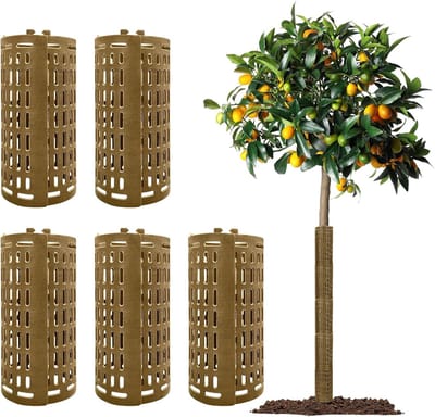 5 stuks - Boomstambeschermers - 38*25 cm - Planten bescherming - Boombeschermers - Tuinaccessoires - Tuinbenodigdheden - bescherming tegen snoeischaar, grasmaaier en knaagdieren - bruin