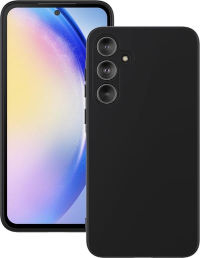 Trendybescherming geschikt voor Samsung A55 Hoesje Zwart - Siliconen Hoesje geschikt voor Samsung A55 - Met Extra Camera Bescherming - Zwart