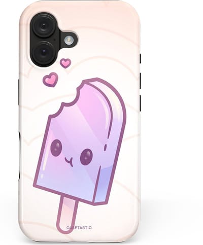 Casetastic hoesje geschikt voor Apple iPhone 16 - MagSafe - Dubbellaagse bescherming - Zacht Paars IJs - Fashion Case - Wit Zand Lila