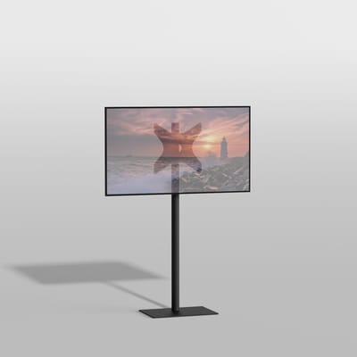 TV vloerstatief TILE 120 Design Tv standaard Trendy Zwart Staal 19-40” - VESA 300x300