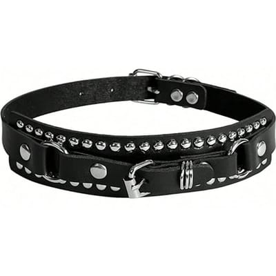Collier et Collier Punk Hip-Hop Mode Cloutés, Convient Aux Hommes et Aux Femmes, Vêtements Gothiques black