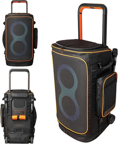Draagbare Speaker Tas - Beschermhoes Opbergtas - Muziek Luisteren - Ruim Interieur - 77 cm Lengte - Zwart
