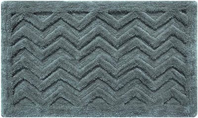 Homescapes grijze Chevron antislip shaggy badmat