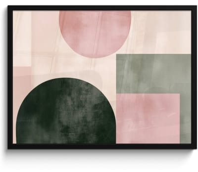 Poster in lijst - Fotolijst 70x50 cm - Posters - Vormen - Abstract - Cirkel - Zwart - Posterlijst zwart - Decoratie - Wanddecoratie woonkamer - Muurdecoratie slaapkamer