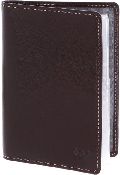 Golden Head Leren identiteitskaarthoesje Bari RFID Protect Ausweishülle 4408 Schokoladenbraun donkerbruin